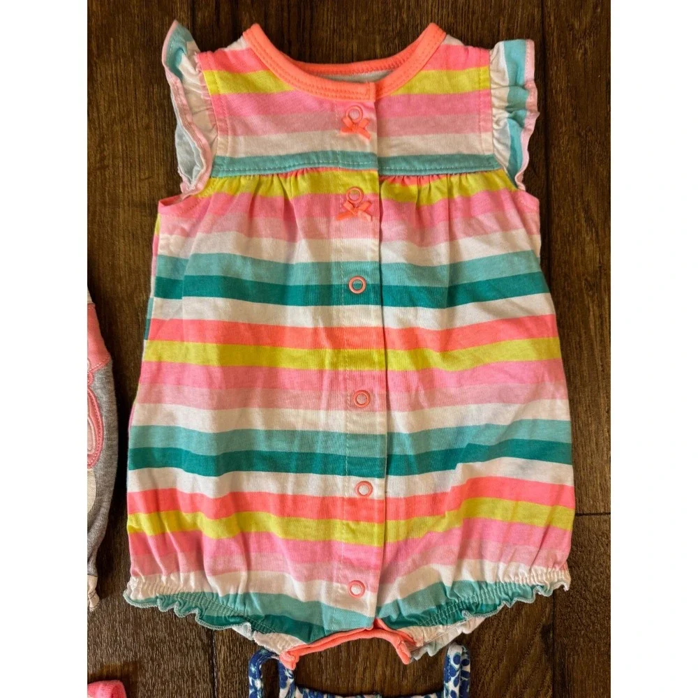 Carters Baby Girl Clothes Lot 3 Months Rompers Outfits Summer Bundle Unicorn Dot